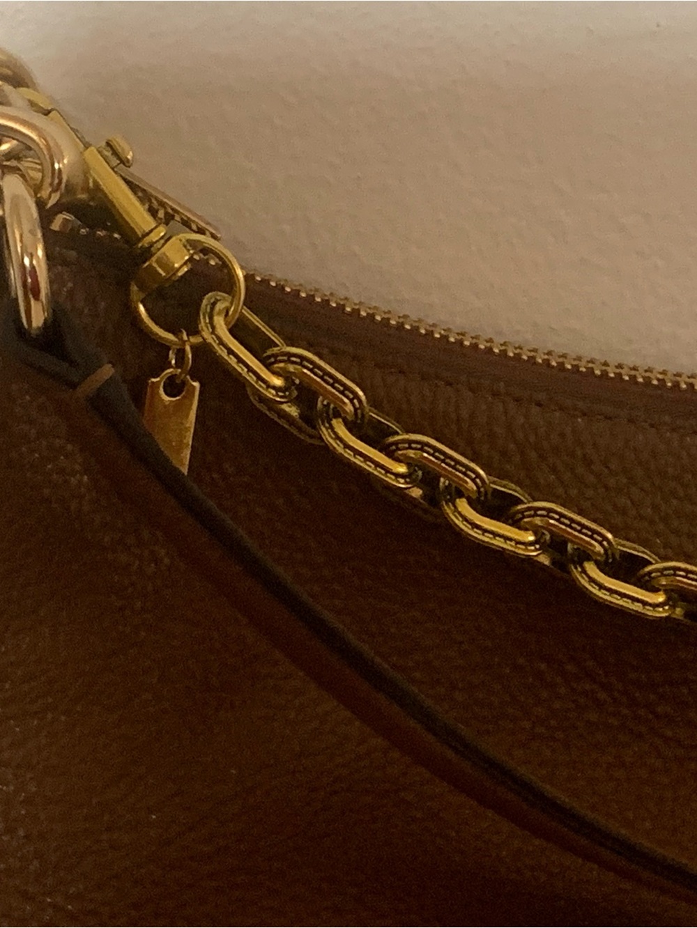 Coach Brown Pebbled Hobo Leather Shoulder Bag with Gold Hardware - Picture 10 of 10